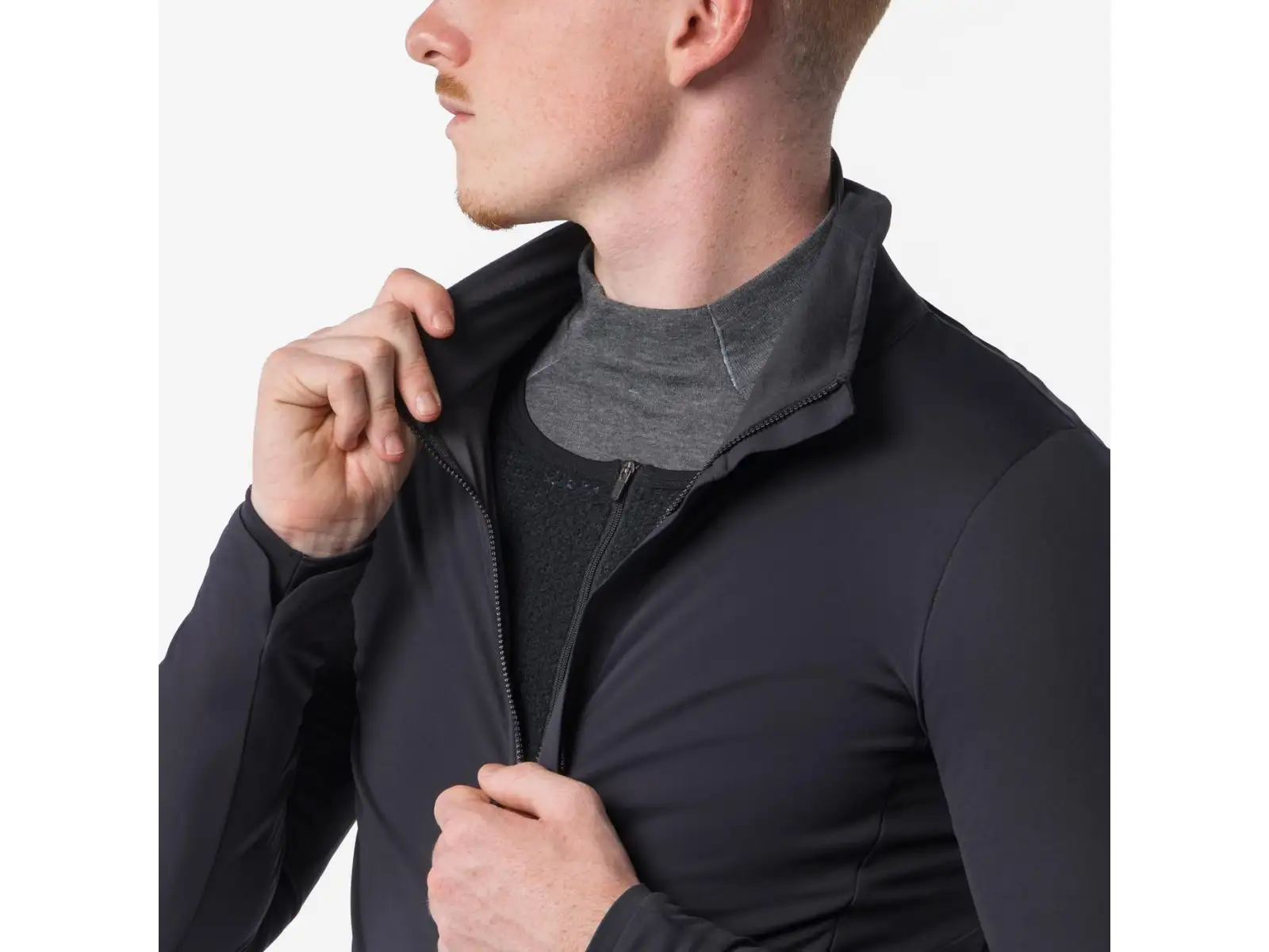 Castelli Alpha 150 Jacket pánská bunda Light Black/Black
