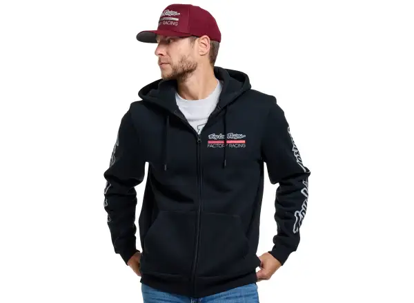 Troy Lee Designs Factory Racing pánská mikina se zipem Black heather/Red