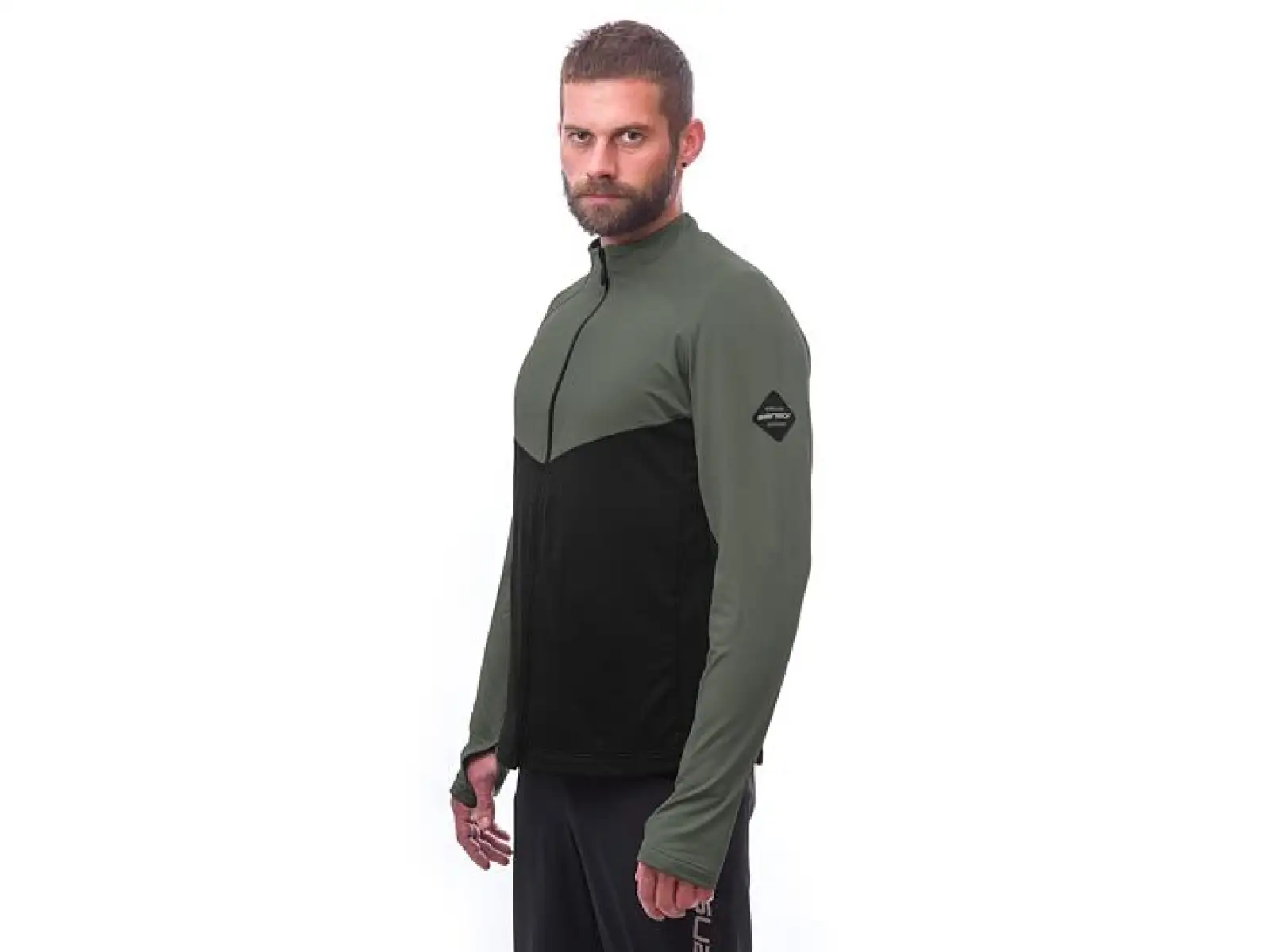 Sensor Coolmax Thermo pánská mikina černá/Olive Green