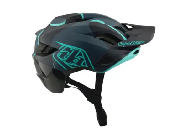Troy Lee Designs Flowline SE MIPS přilba Badge Carbon/Real Teal