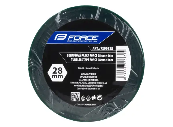 Force Tubeless páska bezdušová 28 mm x 66 m zelená