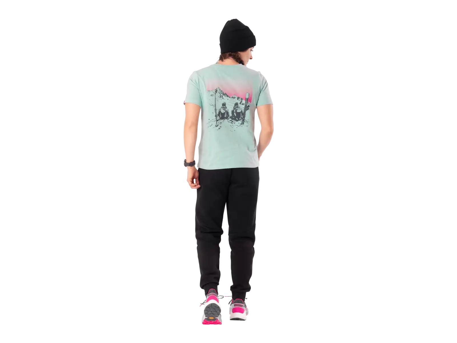 Dynafit Back Graphic Cotton dámské triko krátký rukáv Cloud Blue/Twilight