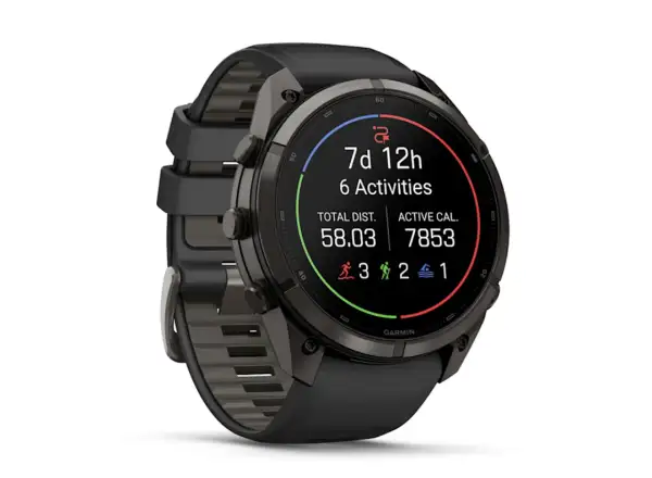 Garmin Fénix 9 Pro inReach 51 mm chytré hodinky Carbon gray DLC Titanium Black/Pebble gray