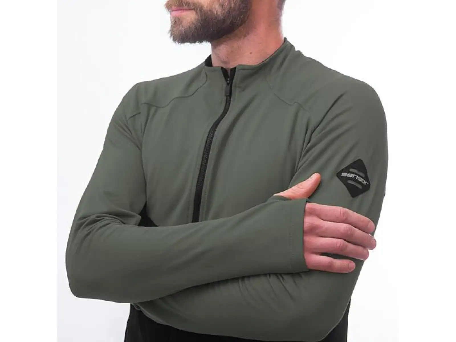 Sensor Coolmax Thermo pánská mikina černá/Olive Green