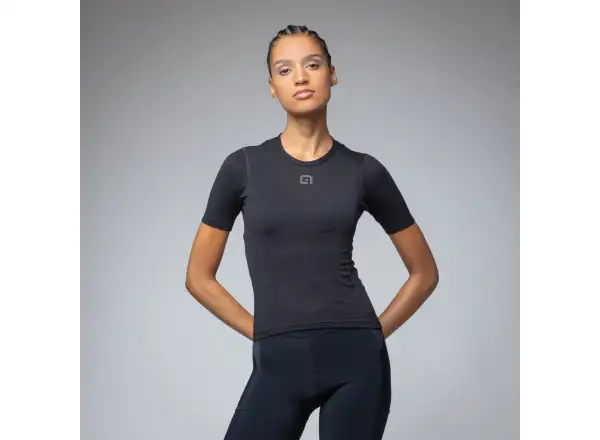 Alé Intimo Merino dámské spodní triko krátký rukáv Black