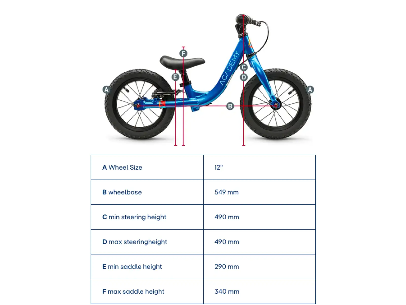 Academy Grade 1 dětské odrážedlo 12" modrá