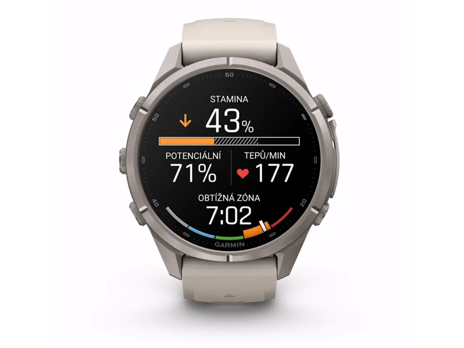 Garmin Fénix 9 Pro inReach 43 mm chytré hodinky Titanium Fog Gray/Dark Sandstone