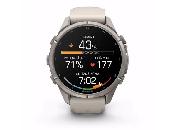 Garmin Fénix 9 Pro inReach 43 mm chytré hodinky Titanium Fog Gray/Dark Sandstone