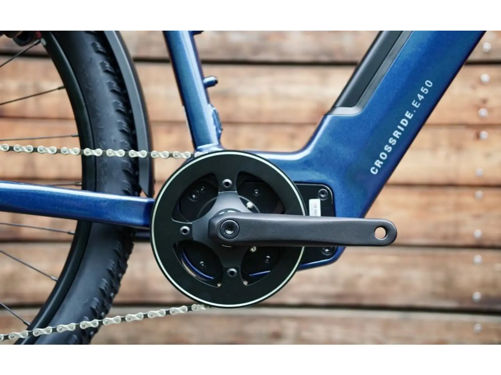 Rock Machine Crossride e450 krosové elektrokolo Gloss Metallic Navy/Silver
