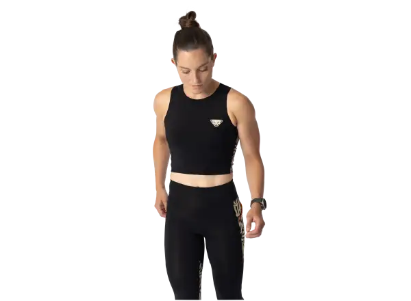 Dynafit Trail Crop Top dámské triko bez rukávu Black Out