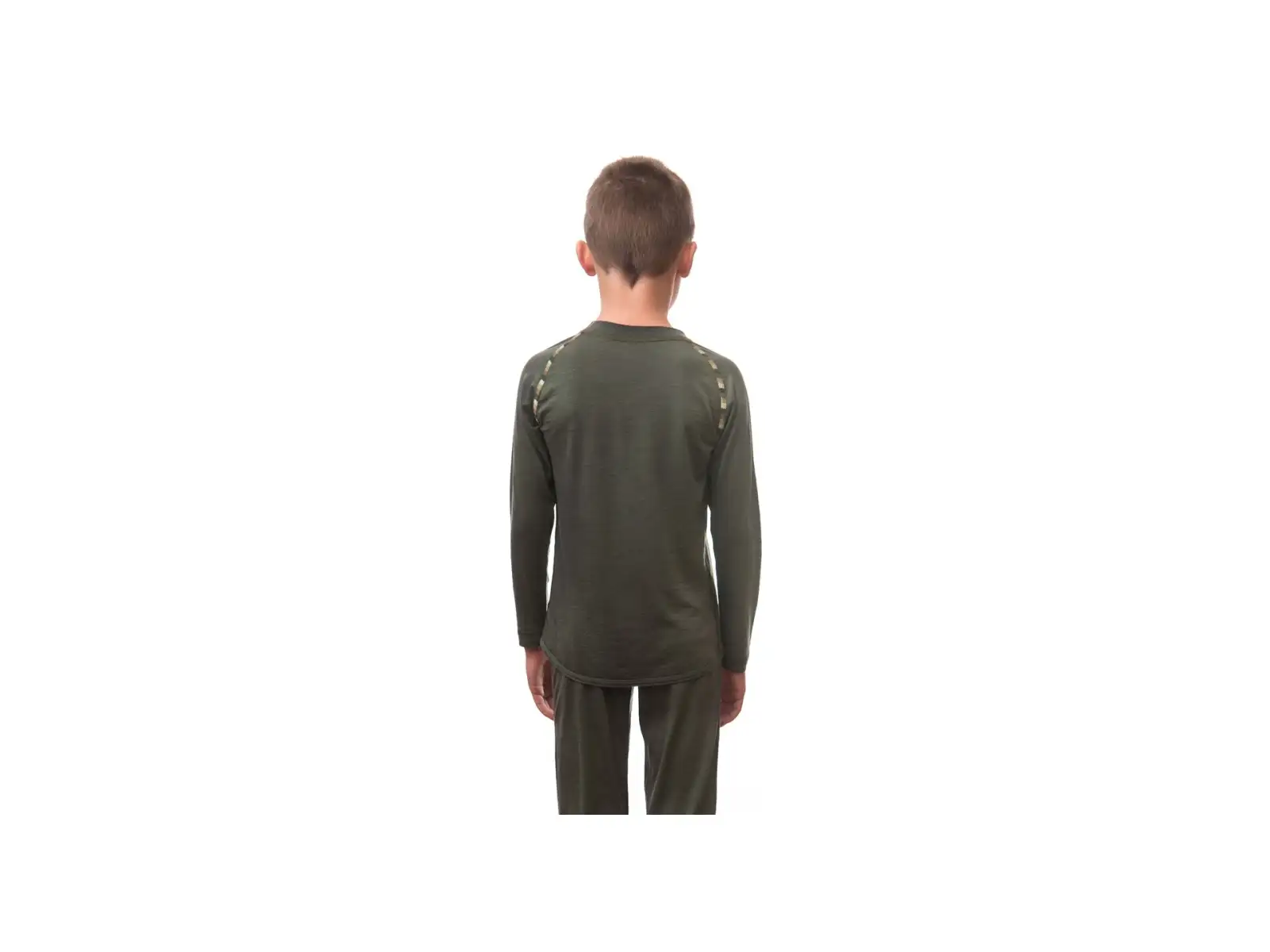 Sensor Merino Air set dětské triko dlouhý rukáv + kalhoty olive green