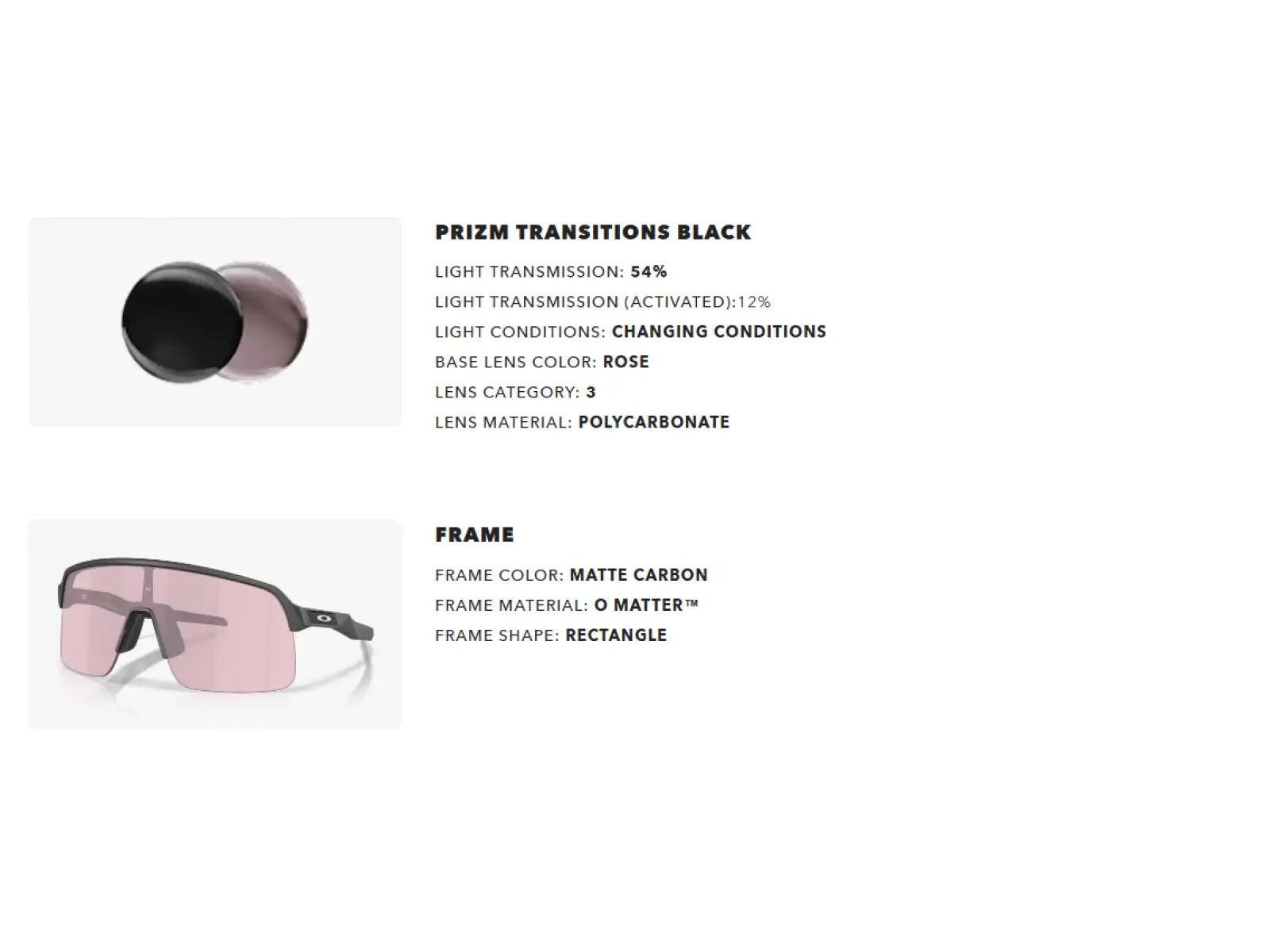 Oakley Sutro Lite fotochromatické brýle Matte Carbon/Prizm Transitions Black