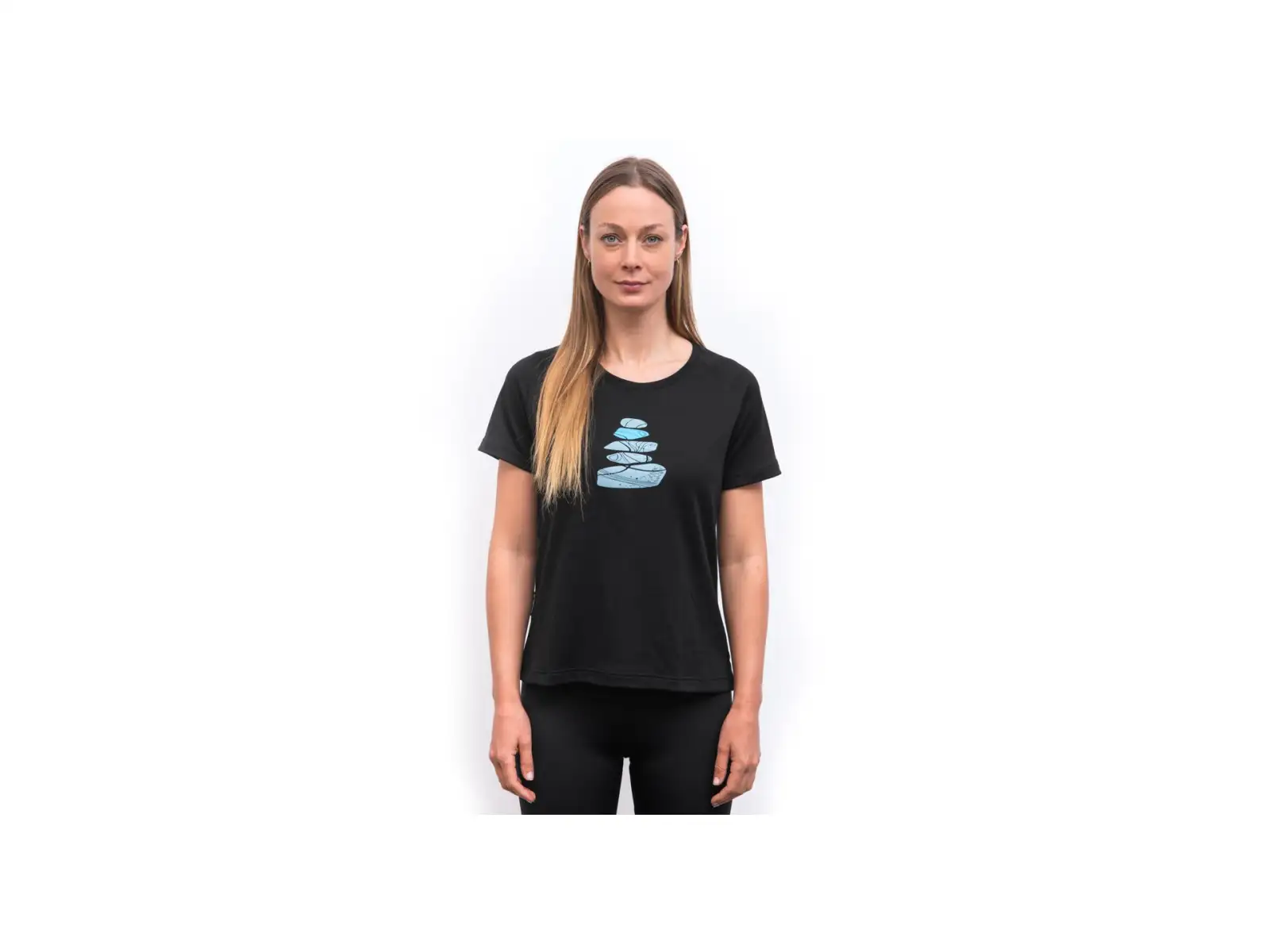 Sensor Merino Blend Stone dámské triko krátký rukáv černá