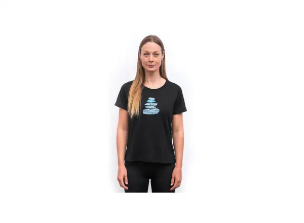 Sensor Merino Blend Stone dámské triko krátký rukáv černá