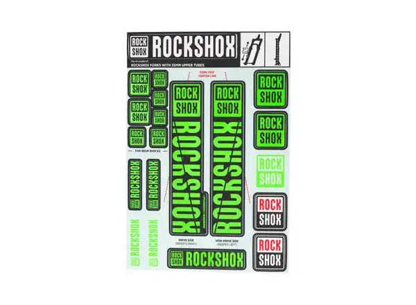 Rock Shox Decal Kit Neon Green pro Pike/Lyrik/Yari/Domain/Revelation (2018+)
