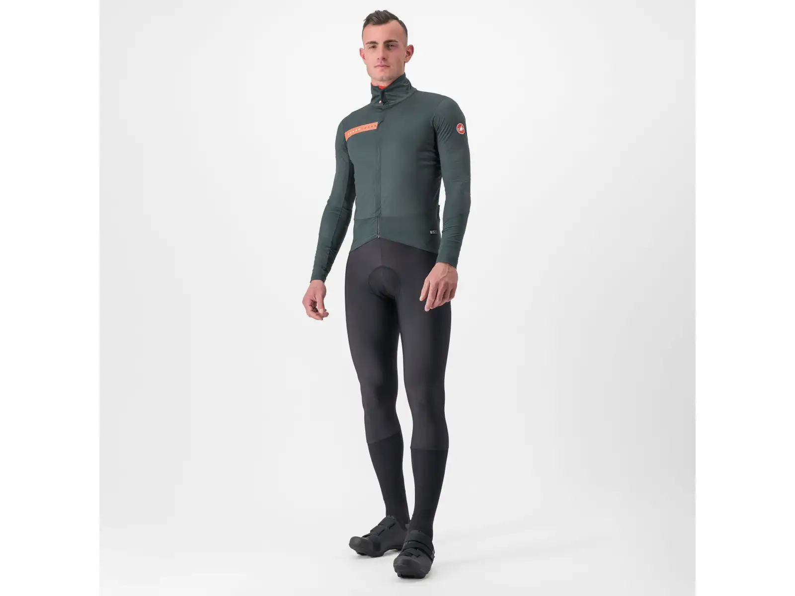 Castelli Beta RoS pánská bunda Rover Green/Red Orange