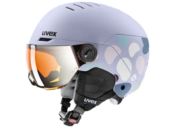 Uvex Rocket Jr Visor lyžařská helma cool lavender abstract matt