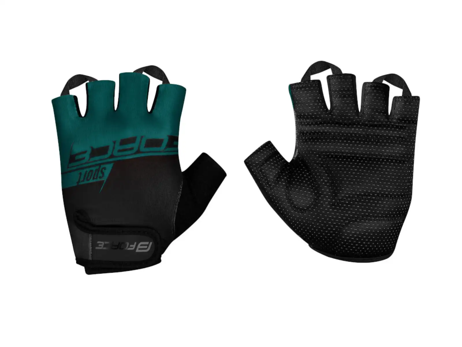 Force Sport krátké rukavice černá/petrolejová