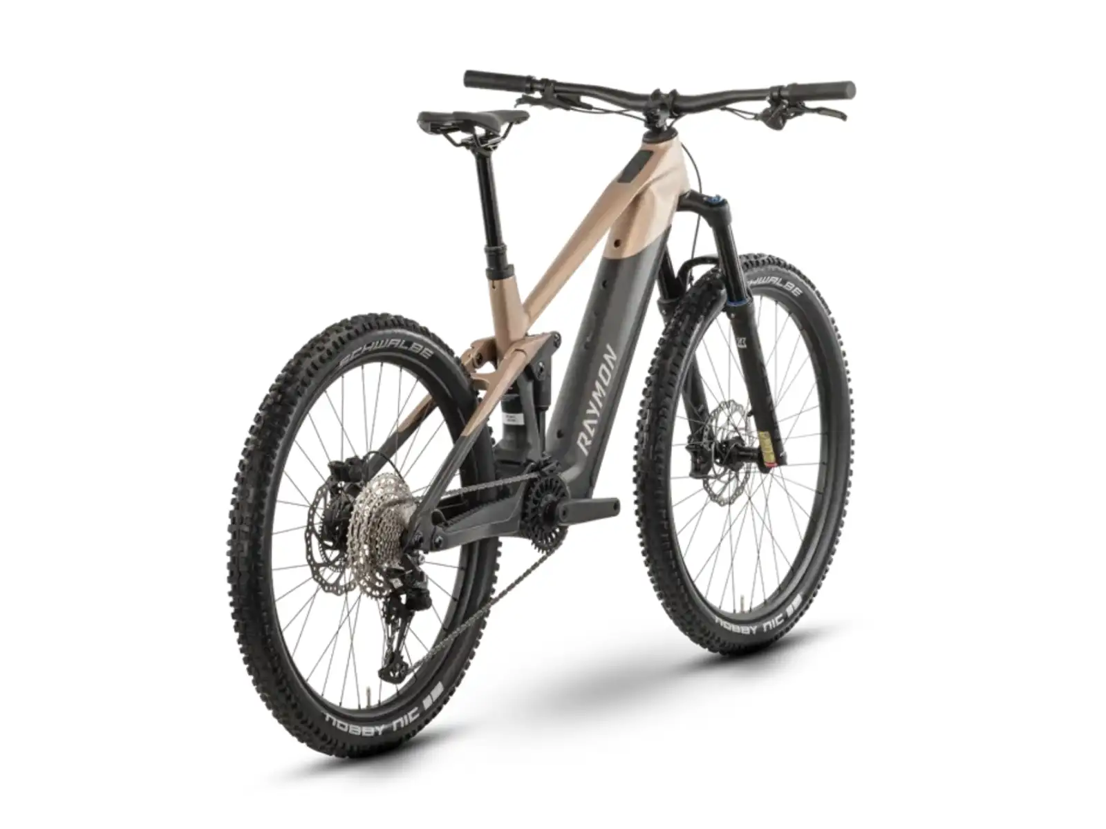 Raymon Tarok Pure celoodpružené elektrokolo Carbon/Stone/Sand