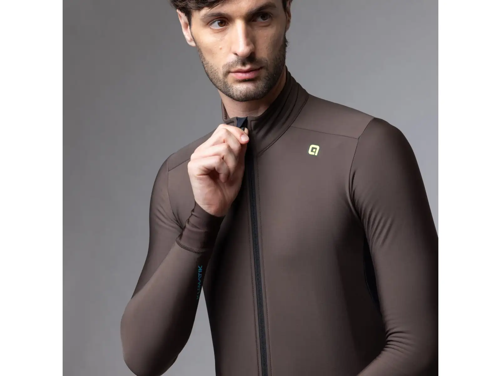 Alé Klimatik K-Idro pánský zateplený cyklistický dres Coffee