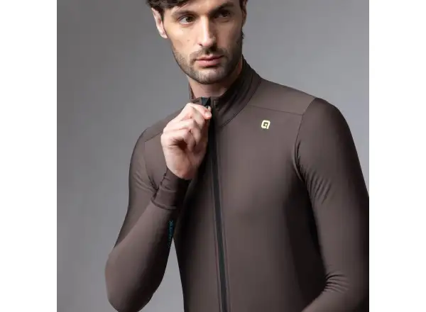 Alé Klimatik K-Idro pánský zateplený cyklistický dres Coffee