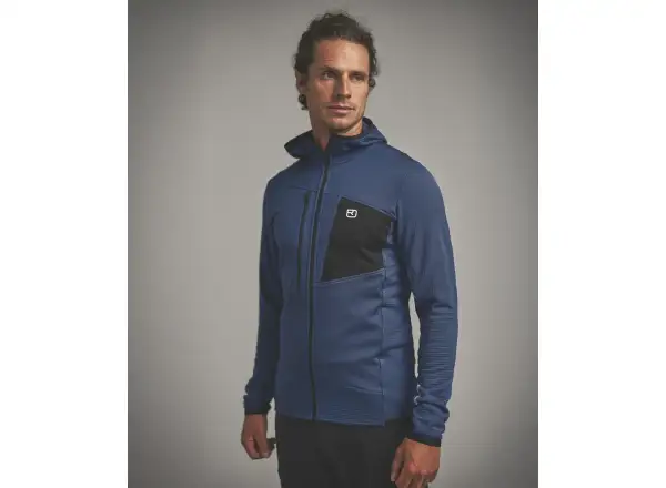 Ortovox Fleece Grid Hoody pánská mikina Black Raven