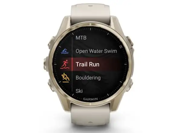 Garmin fenix 8 - 43 mm AMOLED Sapphire chytré hodinky Soft Gold Fog grey