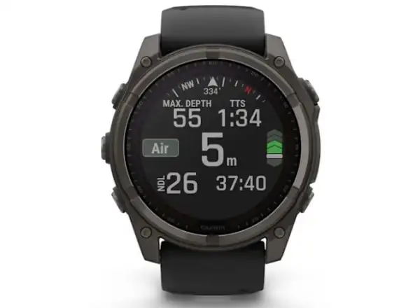 Garmin fenix 8 - 51 mm Solar Sapphire chytré hodinky Carbon DLC Titanium Black/Pebble Gray