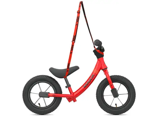 MAXÍK Evo Lite dětské odrážedlo červená/oranžová + popruh YAK