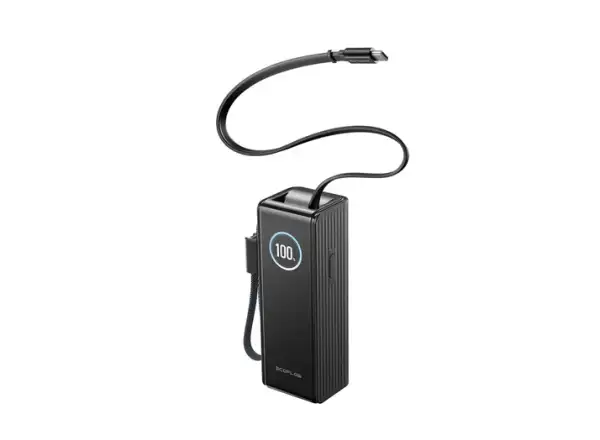 EcoFlow Rapid Power Banka (25000mAh,170W) 2x100W vestavěný USB-C kabel - černá