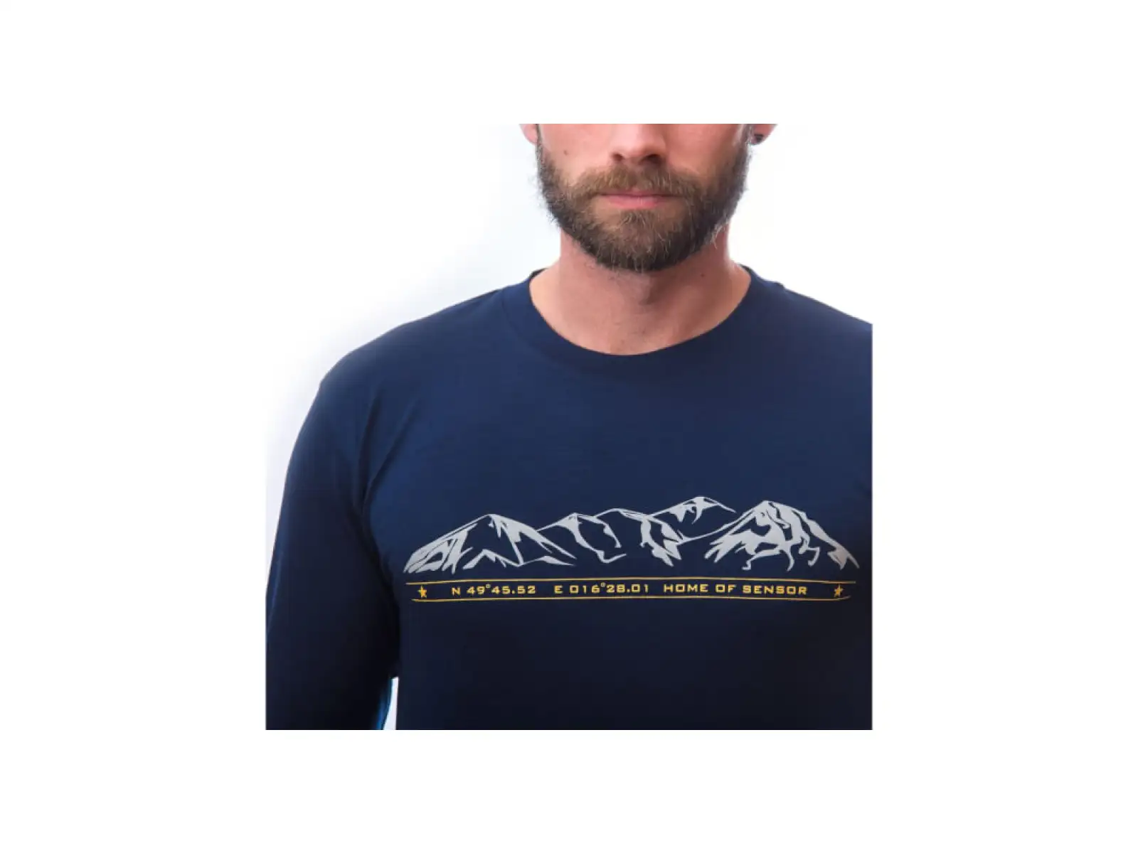 Sensor Merino Active PT Mountains pánské triko dlouhý rukáv Deep Blue