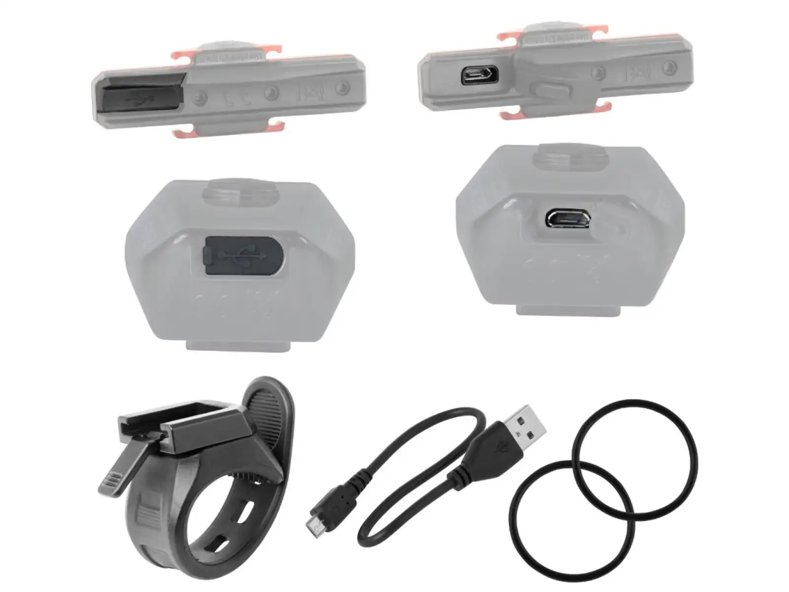 Force Glare sada světel přední a zadní USB