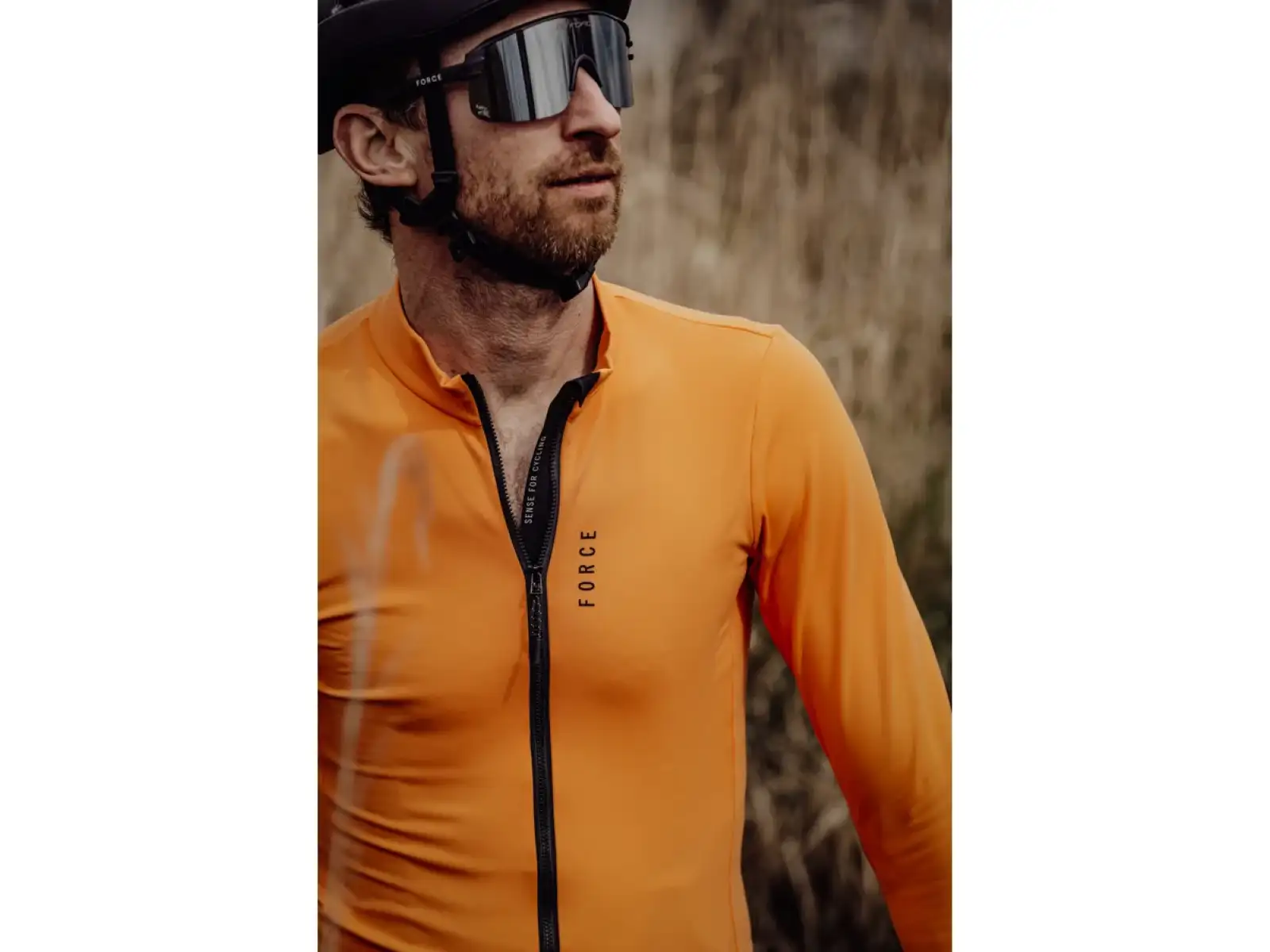 Force Endless cyklistický dres dlouhý rukáv oranžová