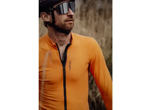 Force Endless cyklistický dres dlouhý rukáv oranžová