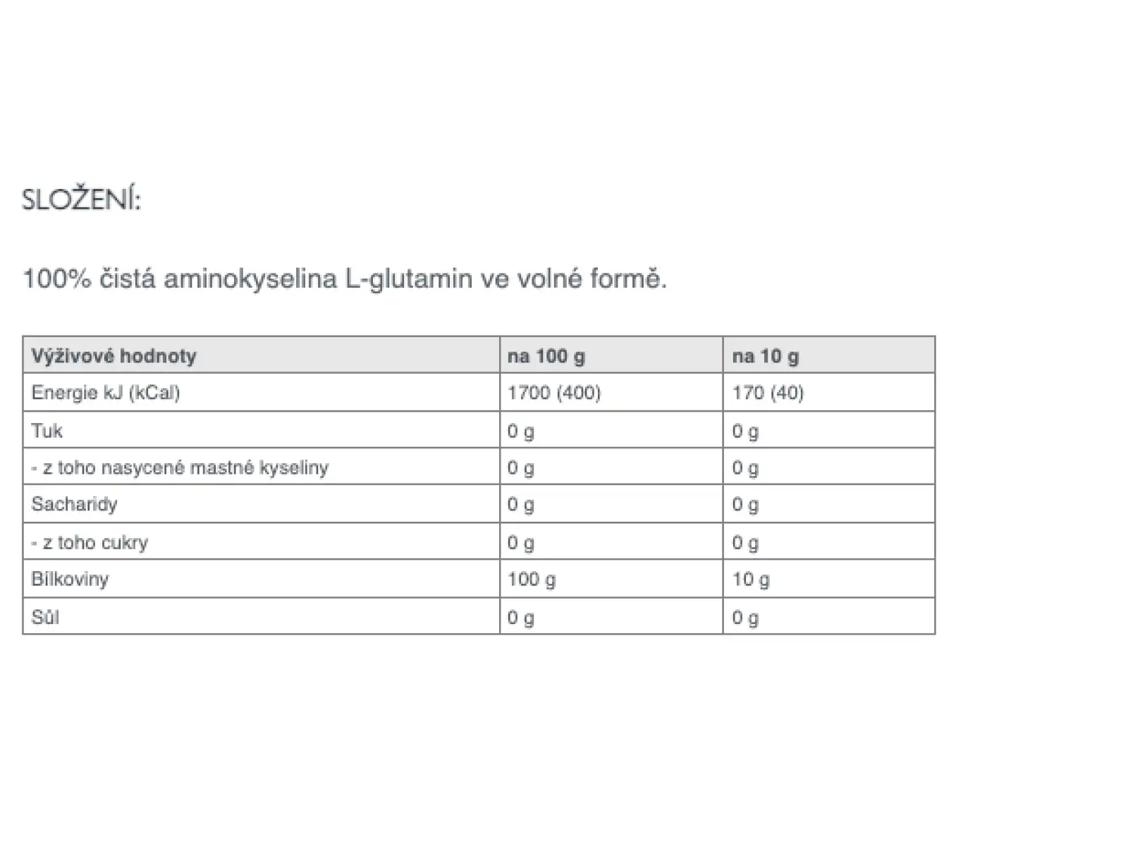 Sponser L-glutamine 100% Pure glutamin 350 g