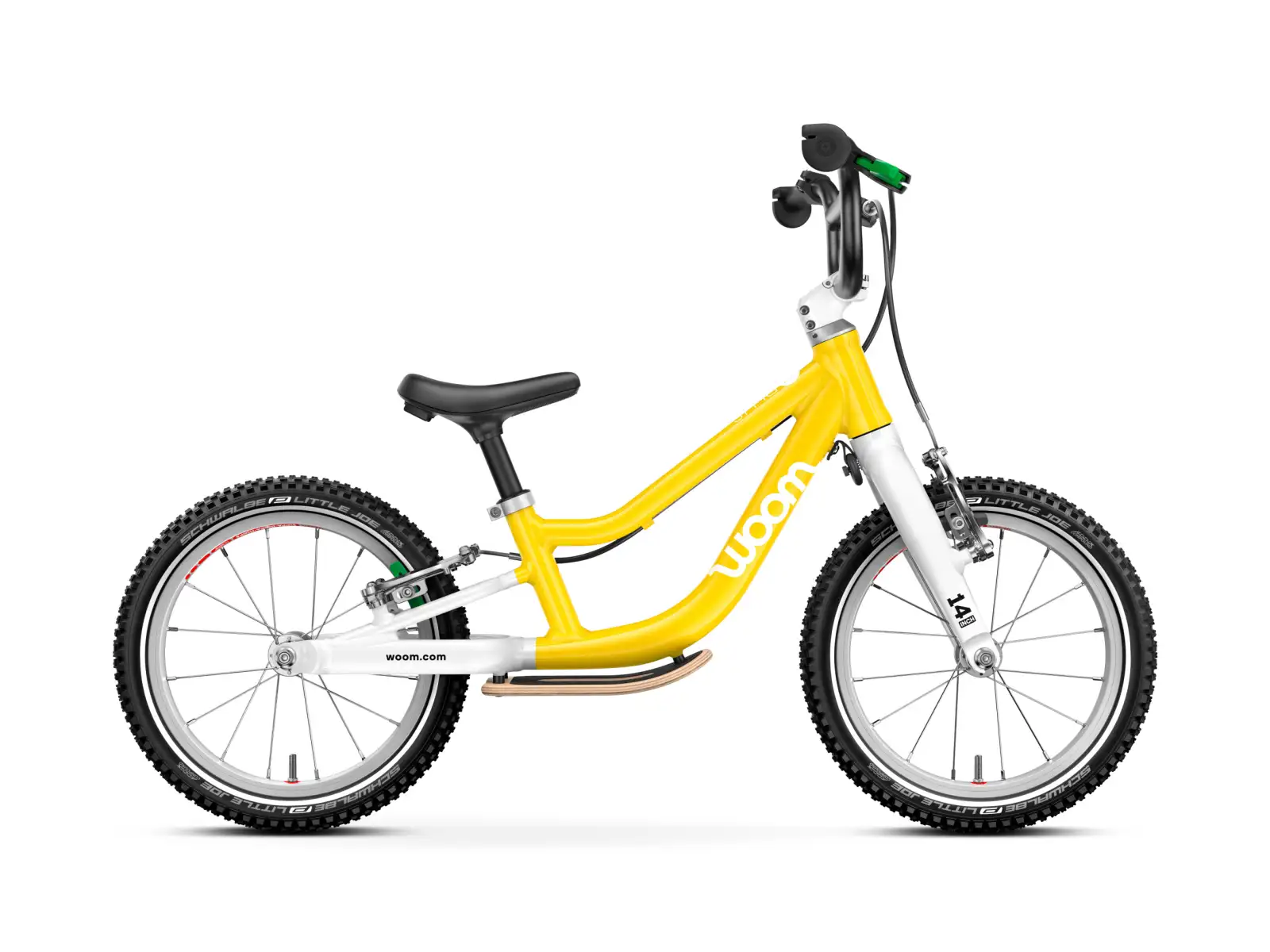 Woom GO 1 Plus Vibrant Yellow 14 dětské odrážedlo