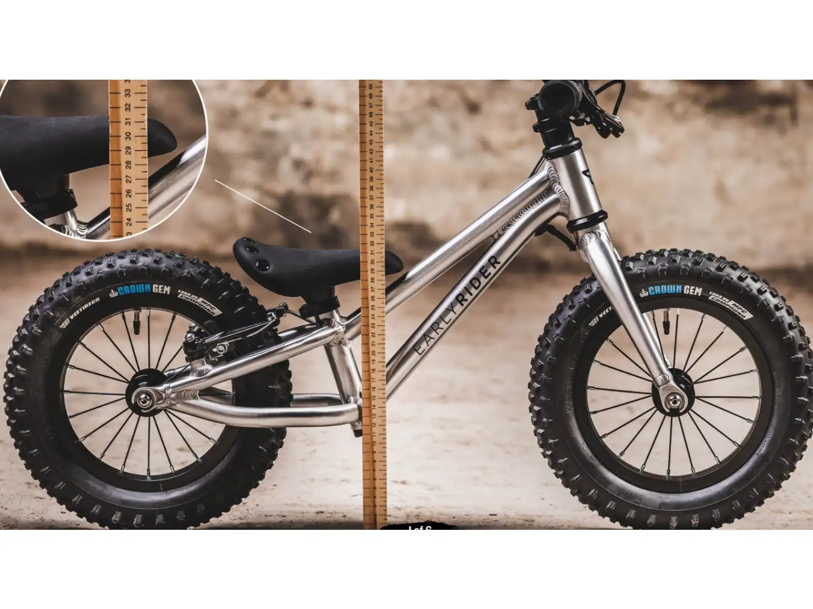 Early Rider Big Foot 12 dětské odrážedlo Brushed Aluminium