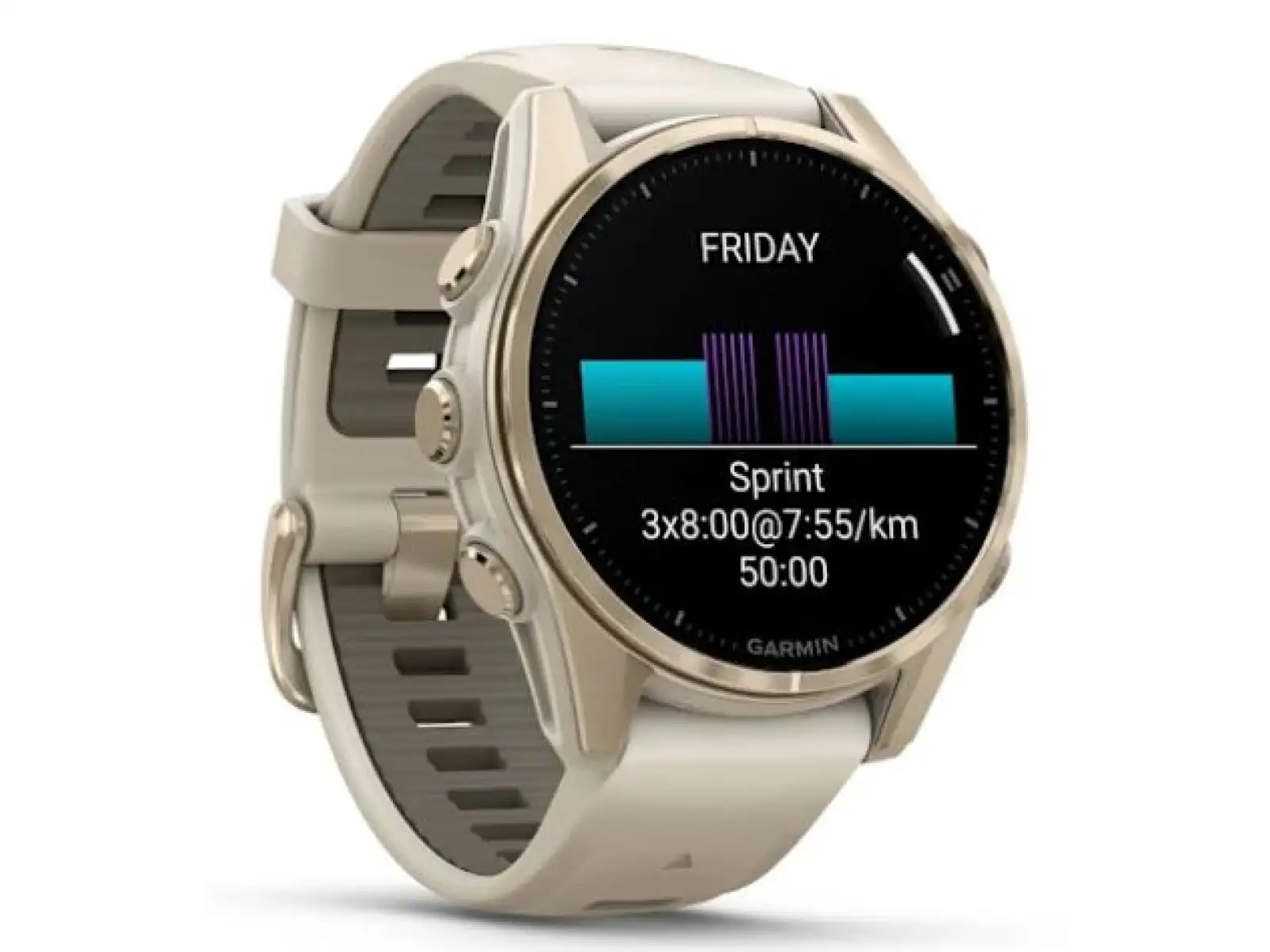 Garmin fenix 8 - 43 mm AMOLED Sapphire chytré hodinky Soft Gold Fog grey