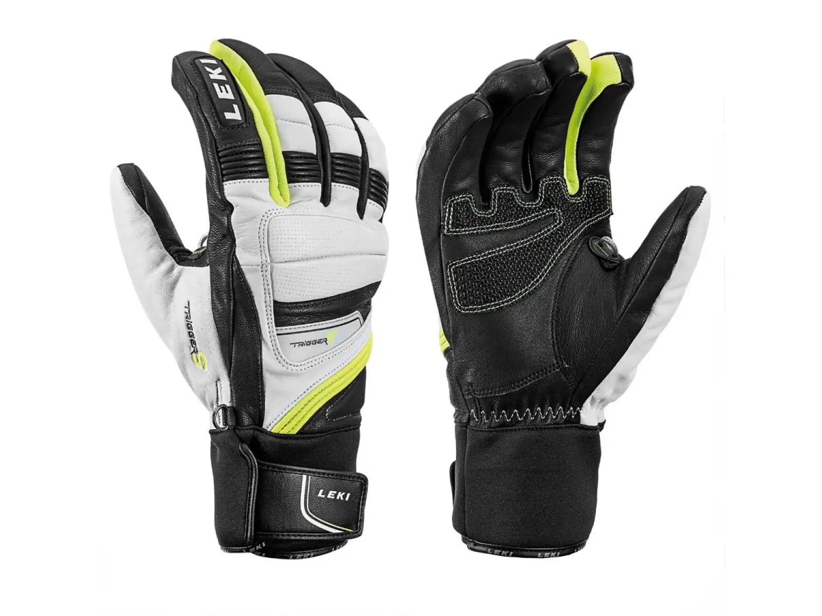 Leki Griffin Prime S sjezdové rukavice white/black/yellow