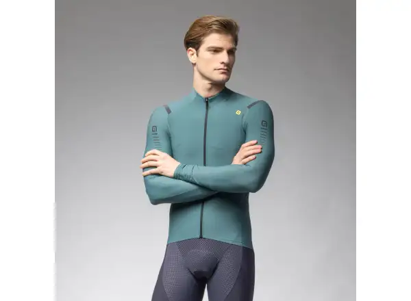 Alé R-EV1 Warm Race pánský dres zateplený dlouhý rukáv Pier Green