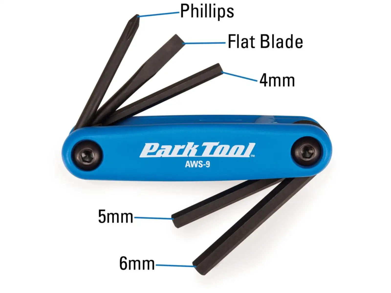 Park Tool AWS-9-2 sada klíčů v noži 5ks