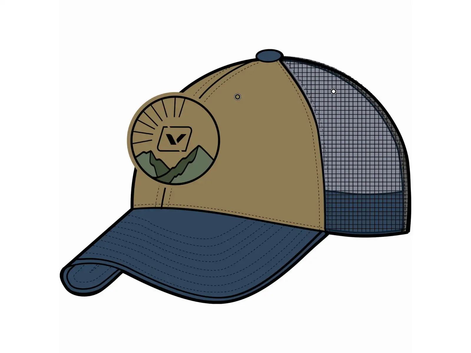 Viking Hat kšiltovka brown/navy