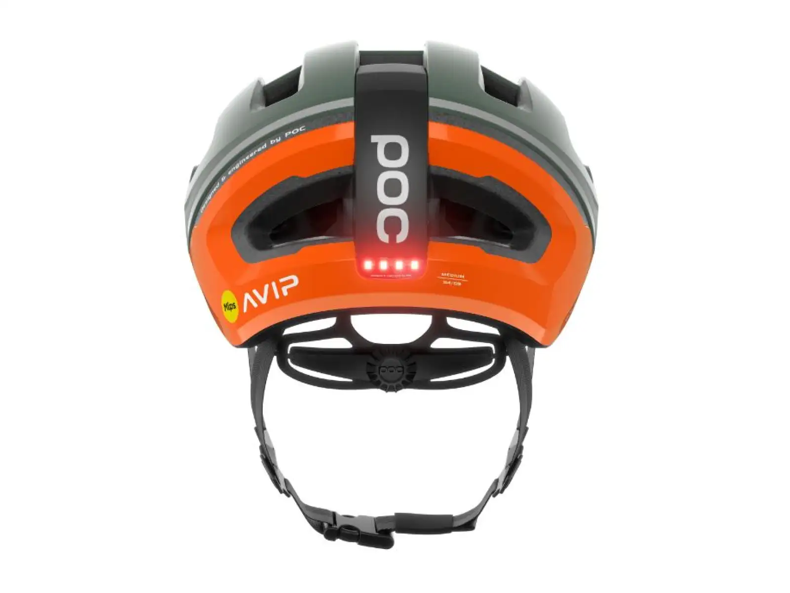 POC Omne Beacon MIPS cyklistická přilba Fluorescent Orange AVIP/Epidote Green Matt