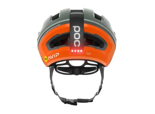 POC Omne Beacon MIPS cyklistická přilba Fluorescent Orange AVIP/Epidote Green Matt
