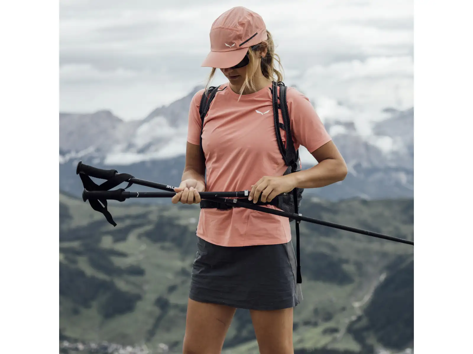Salewa Puez Aluminum Pro turistické hole Hot Neon Orange