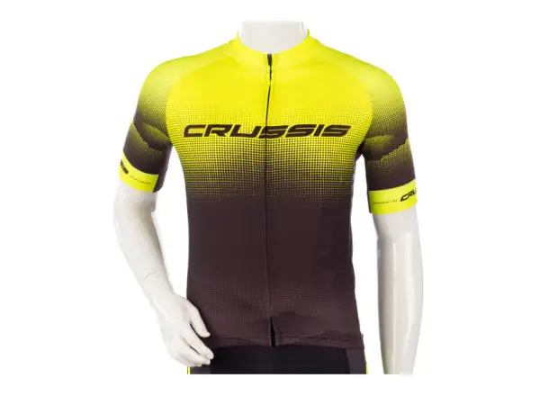 Crussis pánský cyklistický dres krátký rukáv černá/žlutá