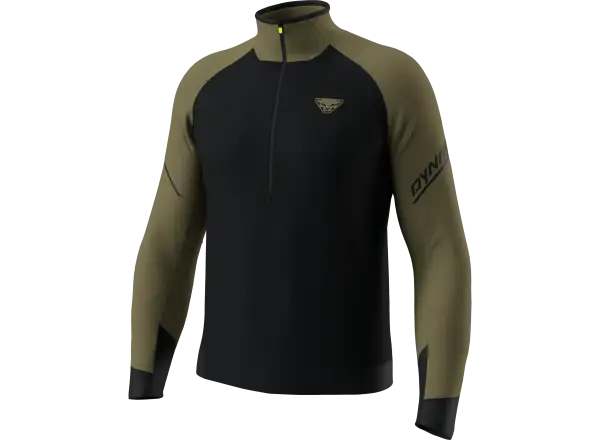 Dynafit Alpine Zip pánské běžecké triko dlouhý rukáv Military green/0910