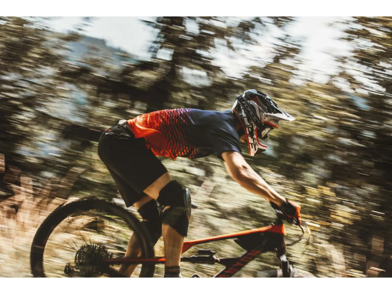 Force Angle MTB pánský dres krátký rukáv modrá/červená