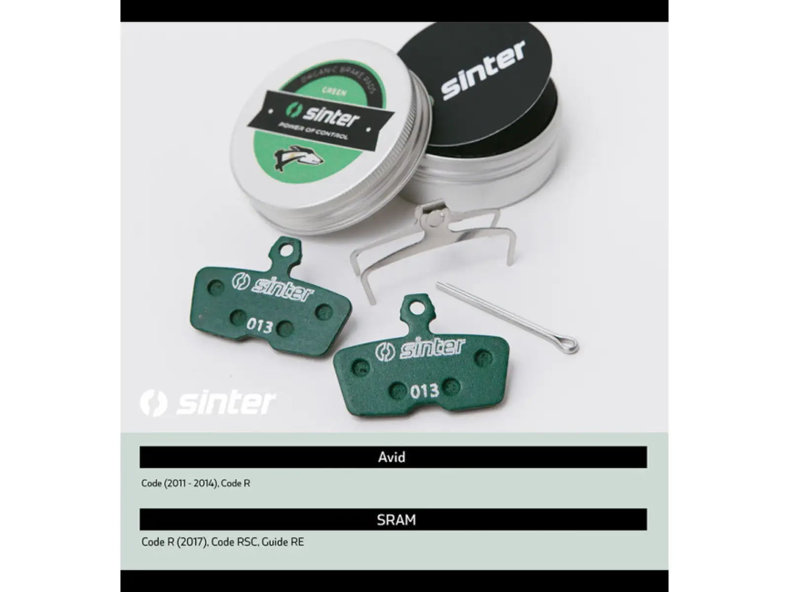 Sinter Sram Code, Guide brzdové destičky polymer zelená
