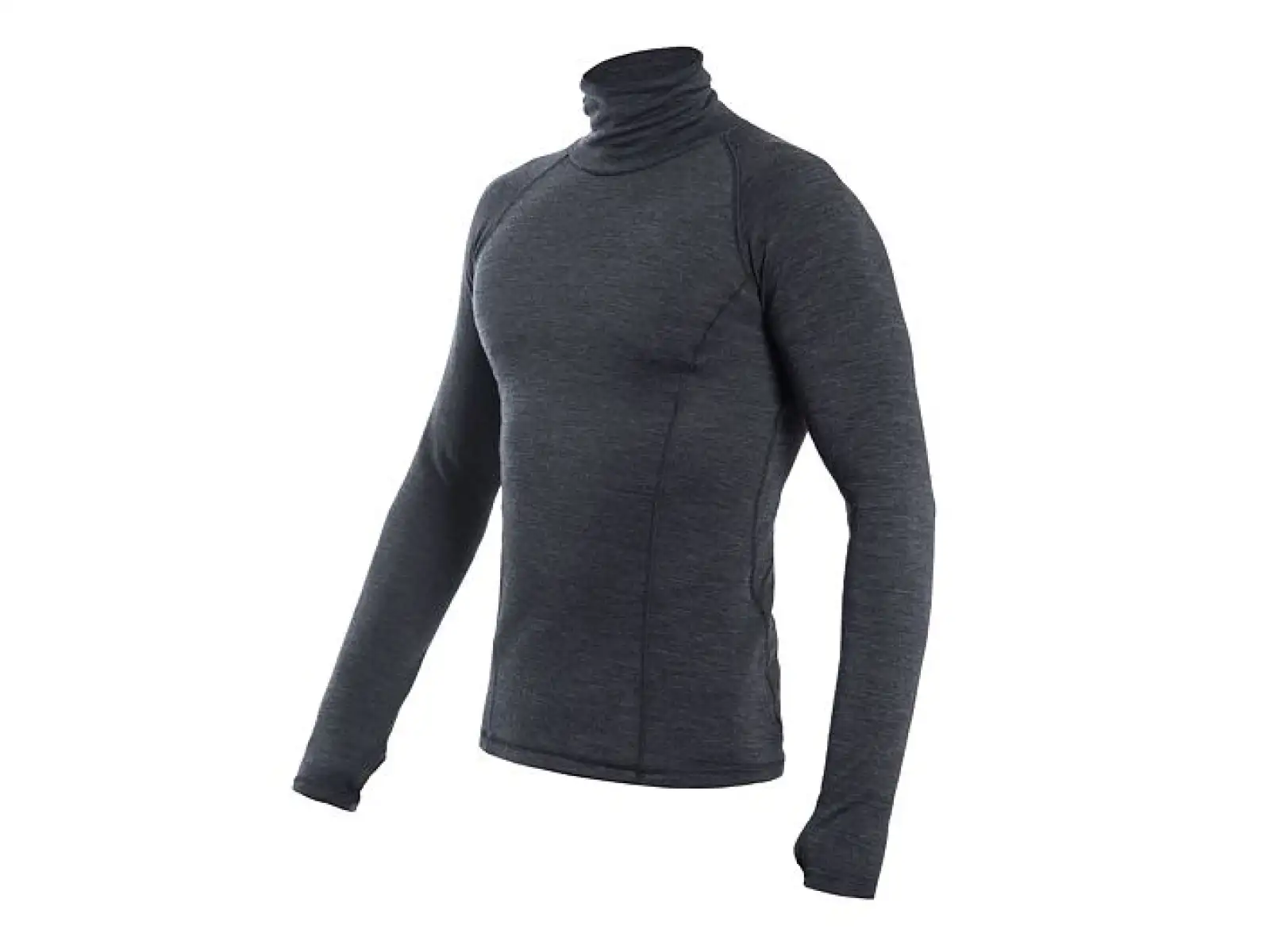 Sensor Merino Bold Neck pánské triko dlouhý rukáv Anthracite Gray